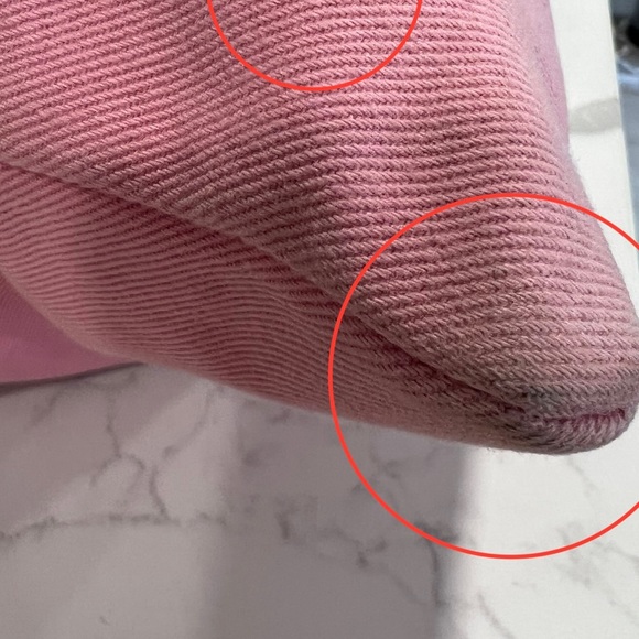 💯Authentic Yves Saint Laurent Kahala Pink Canvas & Velvet YSL Logo Tote Bag - Picture 5 of 11